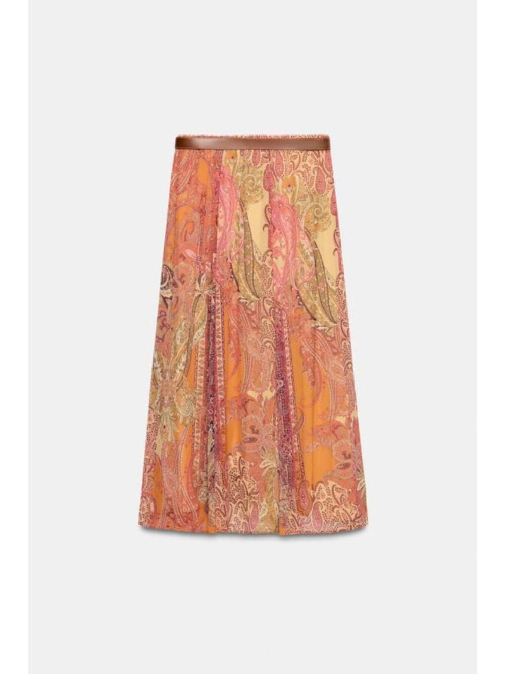 ZARA PRINTED MIDI SKIRT WITH BELT - Picture 6 of 7
